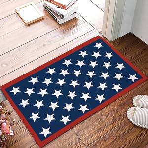 lot 6403 image: Door Mat for Bedroom Decor, Independence Day 4th of July Patriotic American Flag Floor Mats, Holiday Rugs for Living Room, Absorbent Non-Slip Bathroom Rugs Home Decor Kitchen Mat Area Rug16 x24