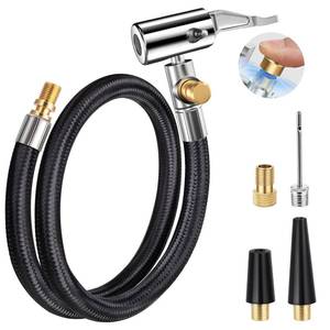 lot 6406 image: LUMITECO 21 Quick Air Release Extention Hose, Tire Valve Extension Tube wPresta Valve & Air Pump Ball Needle Set, Air Tire Inflator Pump Hose with Air Chuck Adapter for Portable Air Compressor