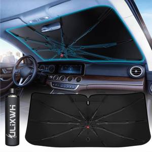 lot 6421 image: ULiXWH 2026 Upgrade Universal Windshield Sun Shade Umbrella - Medium,��Nano Ice-Crystal Coating�� Car Sunshade for Front Windshield, UPF50 Heat & UV Block, Protect Interior & Keep Cooler, (57 x 32)