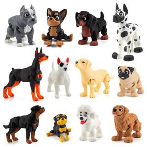 lot 6447 image: BEYONGME 12PCS 3D Printed Dog Figurines, 3D Printed Animal Detailed Realistic Articulated Puppy Dogs Animals Toy for Kids Toddlers Fidget Toy Dog Cake Topper Party Favors Christmas Birthday Gift
