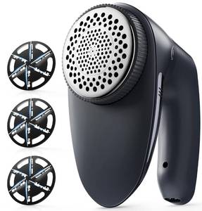 lot 6450 image: POPCHOSE Fabric Shaver, Rechargeable Lint Remover Defuzzer Sweater Shaver, Fuzz Remover for Clothes, Sweater, Furniture, Couch, Cashmere(Two 6-Leaf Blades Extra, Electrostatic Brush)��