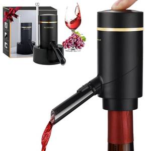 lot 6459 image: BLUBYEES 3-in-1 Electric Wine Aerator & Decanter Set with Stand Base - Automatic Pump Dispenser, Retractable Tube, and Built-in Pourer, Ideal Gift for Wine Lovers