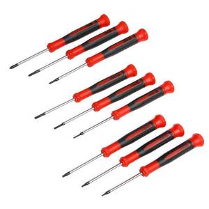 lot 6471 image: EFFICERE 9-Piece Precision Screwdriver Set  Phillips #0, #00, #000  Flat 1.5mm, 2.0mm, 2.5mm  Torx T5, T6, T7  Durable Chrome Vanadium Steel Shaft, Magnetic Tip, Ergonomic Grip, and Swivel End Cap