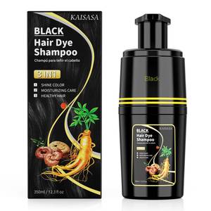 lot 6490 image: KAISASA Black Hair Dye Shampoo 3 in 1, Hair Color Shampoo for Cover Grey Hair, Hair Dye Shampoo for Men and Women (Black)
