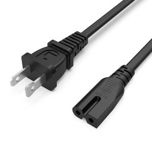 lot 6491 image: 2 Prong AC Power Cord Cable Fit for Sony PS1 PS2 PlayStation 1 2, Vizio DEMVP Series HDTV, Sound Bar, Philips Sharp Sanyo Emerson TV, Bose Music System Speaker Replacement - (ETL Listed Cable)