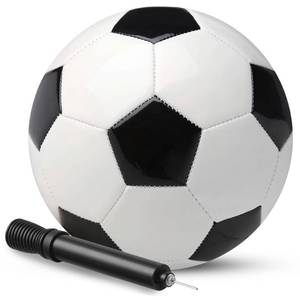 lot 8346 image: PlayBolt Soccer Ball Size 2 with Pump - Black & White Training Practice & Match Ball for Kids & Toddlers (Pack of 1)