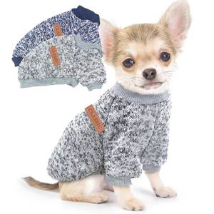 lot 8352 image: 2 Pieces Dog Sweaters for Small Dogs Fall Dog Clothes Male Winter Fleece Dog Sweaters Warm Thick Pet Outfit Small Dog Sweater for Boy Girl Dogs, Chihuahua, Pug, Bulldog, Pug, M, Grey Navy