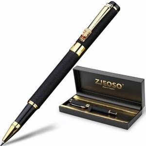 lot 8353 image: ZJEOSO Personalized Pen  Fancy Writing Pen with Black Lacquer & Real Gold Plating  Executive Office Pen, Premium Gift Set for Men & Women  Nice Pens for Writing & Professional Use (Black)