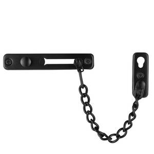 lot 8358 image: JQK Door Chain Lock Black, Stainless Steel Door Guard with Spring Anti-Theft Press Lock, Matte Black, HDC100-PB