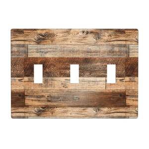 lot 8364 image: Wood Grain Pattern Light Switch Wall Plate Cover