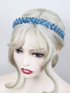 lot 8375 image: Brihasory Green Rhinestone Headband Wedding Hair Accessories for Brides Tiaras for Women and Girls Goddess Costume Hair Decoration Party Prom Bridesmaid Gifts (Light Blue)