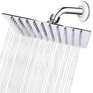 lot 11801 image: NearMoon Rain Shower Head, High Flow Stainless Steel Square Rainfall Shower, High Pressure Design, Awesome Shower Experience Even At Low Water Flow (8 Inch, Chrome Finish)