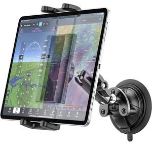 lot 11815 image: Dosvsi Pilots Tablet Holder, Strong Suction Cup Aircraft Tablet Mount with Metal Adjustable Arm, Aviation Windshield Stand for iPad mini Air, iPad Pro 13 12.9 11, Galaxy tab, iPhone, 4-13 Devices