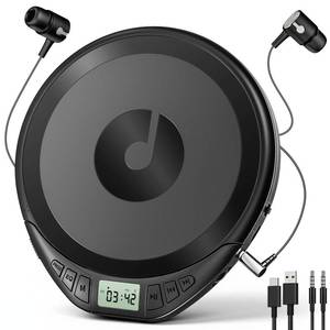 lot 11845 image: Portable CD Player with Headphones KOVCDVI CD Player Portable for Car with Anti-Skip & Shockproof,CD Discman with LCD Display,AUX Cable and Earphone for Sport Home Outdoor