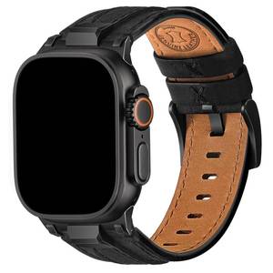 lot 12202 image: Wristitani Leather Bands Compatible with Apple Watch Band 49mm 46mm 45mm 44mm 42mm for Men, Metal Connector & Genuine Leather Replacement Straps for iWatch Ultra321 SE321 Series 11 10 9 8 7 6 5 4