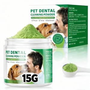 lot 12215 image: Dog Dental Powder,Dog Teeth Cleaning Powder,Dog Dental Cat Dental Care,Cat and Dog Teeth Cleaning,Canine Plaque Remover Helps Reduce Bad Breath,Improve Pets Oral Cavity and Freshen Breath��15G�� (Used)