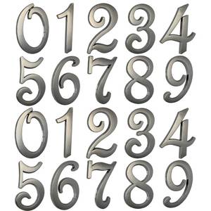 lot 12226 image: 3 Inch Mailbox Numbers Self Adhesive House Apartment Hotel Office Room Home Door Address Number Plastic Stickers Chrome Plated Process (Silver)