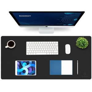 lot 12232 image: K KNODEL Large Office Leather Desk Mat, Mouse and Keyboard Pad, Computer and Laptop Mat, Desktop Protector and Cover, Writing Pad and Blotter (35.4x17, Black)