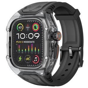 lot 12236 image: Delidigi for Apple Watch Band with Clear Case 49mm �� Rugged Shockproof Sport Strap with Transparent PC Bumper Cover Compatible with Apple Watch Ultra 3 2 1 Men