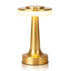 lot 12238 image: JHPGEOE Cordless Metal Desk Lamp, Touch Sensor Control LED Table Lamp, 3 Color Stepless Dimmable Battery Powered Lamp for Living Room, Dorm, Home Office (Gold) (Missing Cord Type C)
