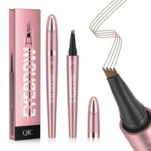 lot 12240 image: QIC 4-Tip Microblading Eyebrow Pen, Waterproof Brow Marker for Natural Hair-Like Strokes, Quick-Dry Smudge-Resistant, Light Brown