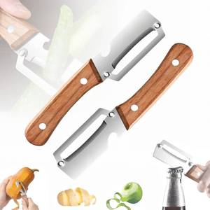 lot 12241 image: 2026 New 2-in-1 Vegetable Peeler �� Premium Stainless Steel Blade, Solid Wood Handle & Built-in Bottle Opener �� Effortlessly Peels Fruits & Vegetables �� Perfect Kitchen Gift (2-Pack)