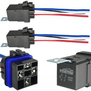 lot 12242 image: irhapsody 4-pin 4030AMP 12VDC Waterproof Relays, Built-in Diode, SPST Automotive Relay Kit