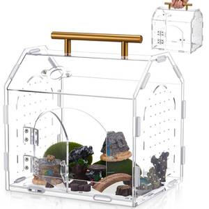 lot 12247 image: Teenyyou Jumping Spider Enclosure 8.9 x 7.1 x 8.3 Acrylic Tarantula Enclosure Insect Terrarium with Handle and Magnetic Door Transparent Terrarium for Reptiles, Amphibians and Spiders