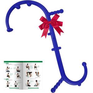 lot 13591 image: Shrdaepe Massage Trigger Point Cane, Body Deep Tissue, Handheld Back, Neck, Shoulder, Leg and Feet Massager Rod, Muscle Release Tool Self Massage Hook Cane Gifts for Women & Men, Blue