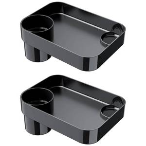 lot 13595 image: 2PCS BBSDA Car Seat Cup Holder Snack Tray for Kids, Reduces Mess, Detachable Large Base & Adjustable Ring, Carseat Tray for Toddler, Car Seat Food Tray Table for Kid Travel Road Trip Essentials
