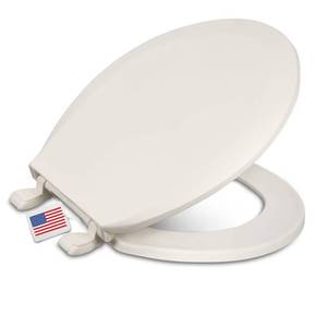 lot 13606 image: Centoco Round Toilet Seat, Scratch-Resistant Plastic Finish, Fits KohlerAmerican StandardTOTO, Light Weight Residential, Made in the USA, DSAMAZ12-416, Biscuit