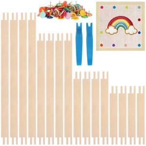 lot 14038 image: 16 Sets Stretcher Bars for Needlework with 100 Tacks, 4 Sizes 16Pcs Wooden Canvas Splicing Stretcher Bars Needlepoint Embroidery Stitch Frame Set for Crafts Art Supplies for Womens Birthday Gift