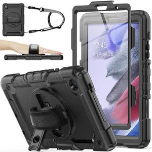 lot 14044 image: Case for Samsung Galaxy Tab A7 Lite 2021 8.7 SM-T220T225T227 with Screen Protector Pencil Holder 360 Rotating Hand Strap &Stand, SEYMAC stock Drop-Proof, Black