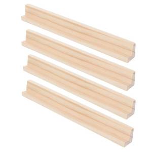 lot 14047 image: ifundom 4Pcs Wooden Domino Holders, Domino Trays Rack, Wood Tiles Holders for Tiles Game, Mexican Train and Tabletop Games, Mahjong, Trays