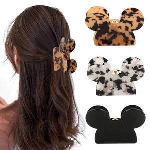 lot 14060 image: BENOSPACE 3Pcs Acrylic Hair Clip, Mouse Head Hair Claw Clips for Ladies Thin Medium Curly Hair, Non-slip Hair Catch Barrette, Strong Hold Jaw Clamp Women Fashion Hair Styling Accessories