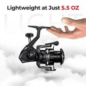 lot 14077 image: Piscifun Carbon XT Spinning Reels, Light to 6.6oz, Carbon Frame and Rotor, 22LBs Max Drag, 81 Shielded BB, 5.21 Gear Ratio, Smooth Powerful Freshwater Spinning Fishing Reel, 2000