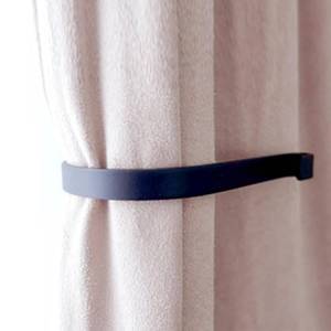 lot 14080 image: Refila Curtain Holdbacks (Set of 2), Wall Mounted Drapery Tiebacks with Screws, Metal Decorative Window Drapery Holder Curtain Hook (Black)