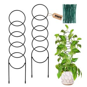 lot 14081 image: 17.5 Inch Plant Trellis Indoor for Climbing Plants,Metal Trellis,Small Garden Trellis for Potted Plants,Plant Stakes for Indoor Plants Accessories Hoya,Flower,Plant Support,Plant Gifts(Circular-Metal)