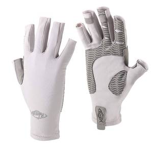 lot 14093 image: Palmyth UV Protection Fishing Fingerless Gloves UPF50 Sun Gloves Men Women for Kayaking, Hiking, Paddling, Driving, Canoeing, Rowing (Light Gray, Large)