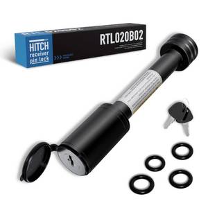 lot 14121 image: RETRUE Trailer Hitch Receiver Pin Lock, Suitable for 2 Inch Receiver, 58 Dia Hitch Lock for Securely Locking Trailer Hitch with Two Keys, Black