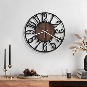 lot 19185 image: Maxstar Wall Clock Battery Operated,Silent Non-Ticking Modern Rustic Metal Round Clocks Small for Living RoomBedroomOfficeKitchenFarmhouse Home Decor-10 Inch(Brown-Wood)