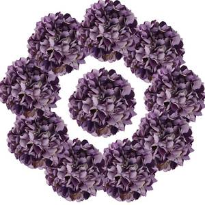 lot 19187 image: IPOPU Vintage Purple Hydrangea Large Silk Flowers 10pcs Hydrangea Artificial Flowers Purple Fake Flowers for Vintage Wedding Decoration Silk Flower Baby Shower Centerpieces