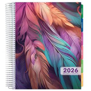 lot 19188 image: DELUXE 2026 Planner, 8.5x11 14 Months (November 2025 - December 2026), Includes Page Tabs, Bookmark, Planning Stickers, Pocket Folder Daily Weekly Monthly Planner Yearly Agenda (Pastel Peacock)