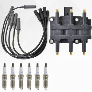lot 19190 image: UF305 Ignition Coil Pack & Wires Set Compatible with Chrysler PacificaTown & Country 2010 2009-2005 Voyager 2003 3.8L, ILZTR6A8G Spark Plugs for Dodge Caravan 2007 3.3L # 6716137 5019593AA 58371