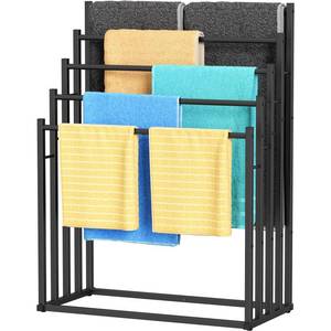 lot 19194 image: Honiter Towel Racks for Bathroom, 5 Tier Wide Towel Drying Rack Outdoor, Free Standing Towel Rack, Pool Towel Blanket Stand and Display Rack for Oversized Bath Towels