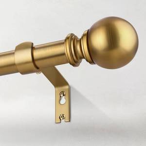 lot 19199 image: IFELS Brush Gold Curtain Rods for Windows 32 to 90 Inch, 1 Inch Brass Heavy Duty Curtain Rods Adjustable and Easy Installation, Decorative Long Curtains Rod with Elegance Design (Brush Gold,32-90)