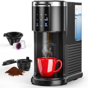 lot 19201 image: COWSAR Commercial Single Serve Coffee Maker, K Cup Coffee Brewer for Capsule and Ground Coffee, Capsule Coffee Machine with 40 Oz Water Tank, Instant-Heat, 5 Brew Sizes Up To 14 Oz, Classic Black (Used)
