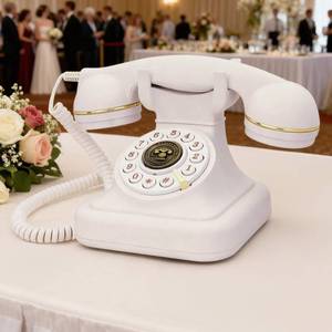 lot 19203 image: TelPal Audio Guest Book Wedding Phone, Vintage Telephone Recorder Wedding Guest Book, Retro Voice Recording Phone for Birthdays PartyGraduationBaby ShowerRetirementSpecial Occasions (White)