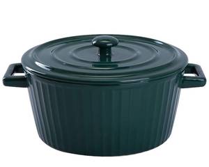 lot 19254 image: WHJY Green Colorful Ceramic Casserole Dish with Lid��1 Quart Ceramic Casserole Pan for Bakeware Oven
