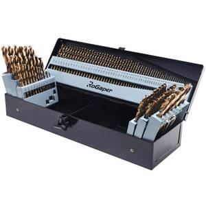 lot 19272 image: ROGAPER 145Pcs Cobalt Drill Bits Set, M35 HSS, 135 Degree Tip, Twist Jobber Length Drill Bit Kit for Hardened Metal, Cast Iron, Stainless Steel, Plastic and Wood with Storage Case, 116-12